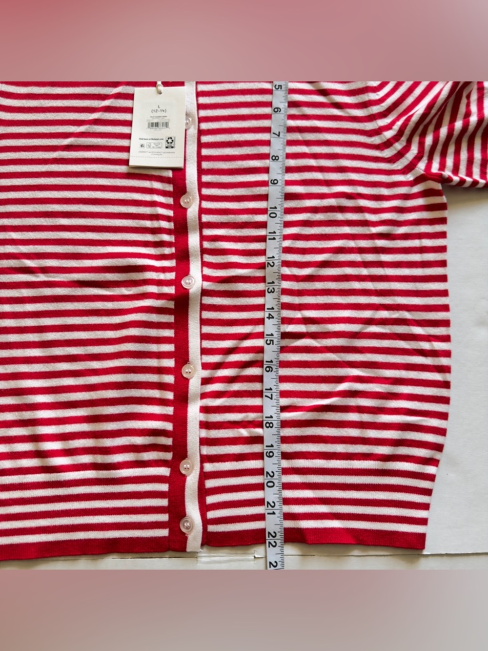 Women’s Red & White Stripe Button-Front Cardigan - Picture 10 of 15